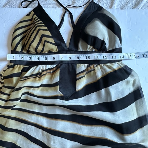 SINGLE DRESS 100% Silk Spaghetti Strap Fit & Flare Animal Print Dress- Petite - Picture 7 of 10